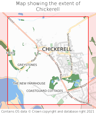 Map showing extent of Chickerell as bounding box