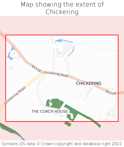 Map showing extent of Chickering as bounding box