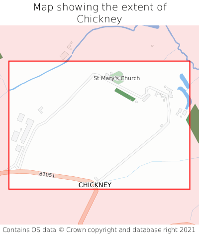 Map showing extent of Chickney as bounding box