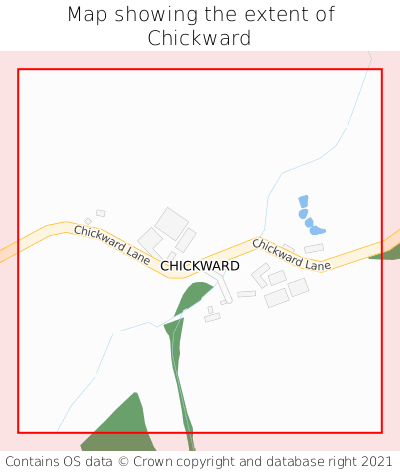 Map showing extent of Chickward as bounding box