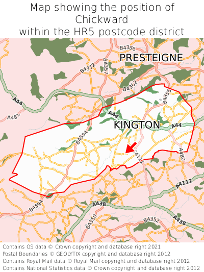 Map showing location of Chickward within HR5