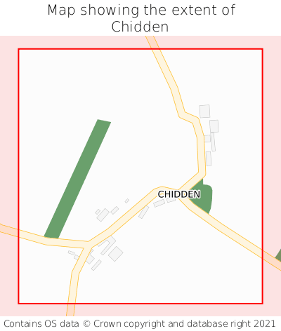 Map showing extent of Chidden as bounding box