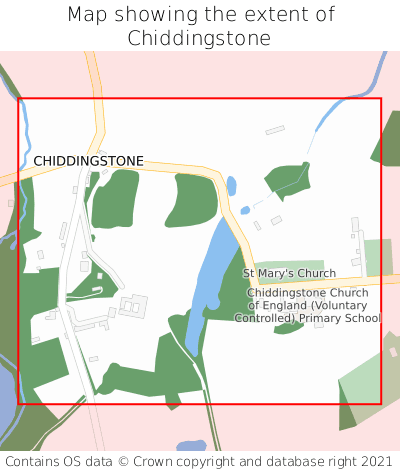 Map showing extent of Chiddingstone as bounding box
