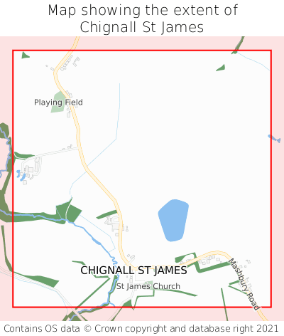 Map showing extent of Chignall St James as bounding box