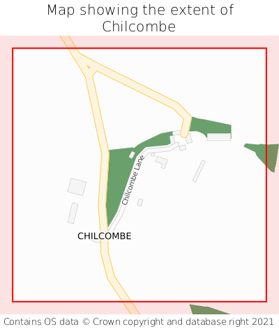 Map showing extent of Chilcombe as bounding box
