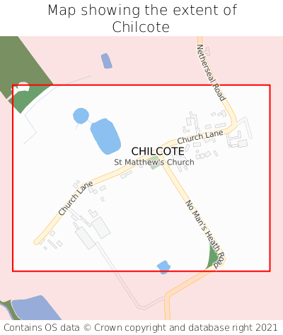 Map showing extent of Chilcote as bounding box