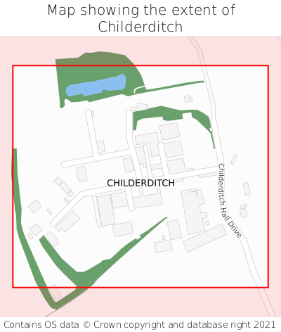 Map showing extent of Childerditch as bounding box