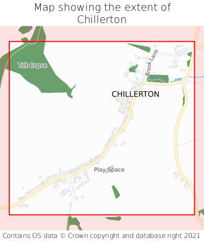 Map showing extent of Chillerton as bounding box