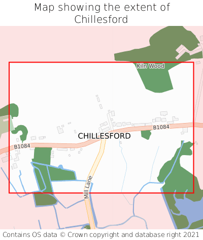 Map showing extent of Chillesford as bounding box