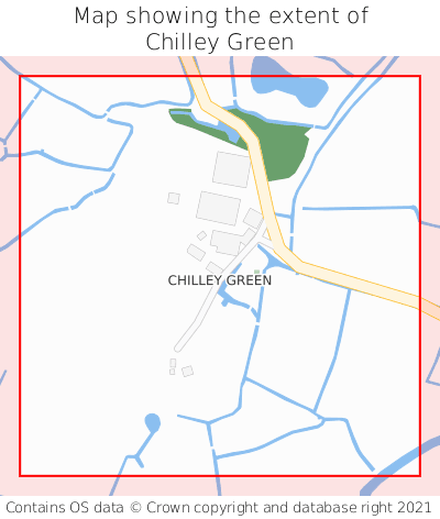Map showing extent of Chilley Green as bounding box