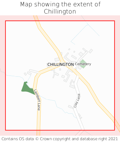 Map showing extent of Chillington as bounding box