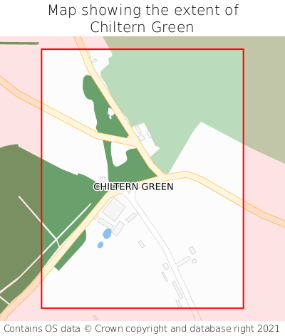 Map showing extent of Chiltern Green as bounding box