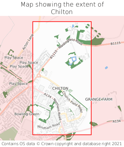 Map showing extent of Chilton as bounding box