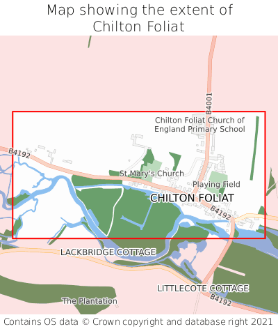 Map showing extent of Chilton Foliat as bounding box