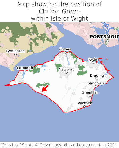 Map showing location of Chilton Green within Isle of Wight