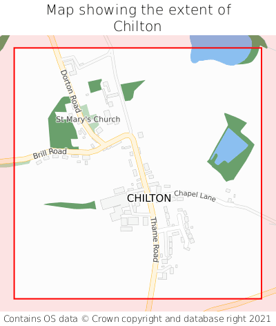 Map showing extent of Chilton as bounding box