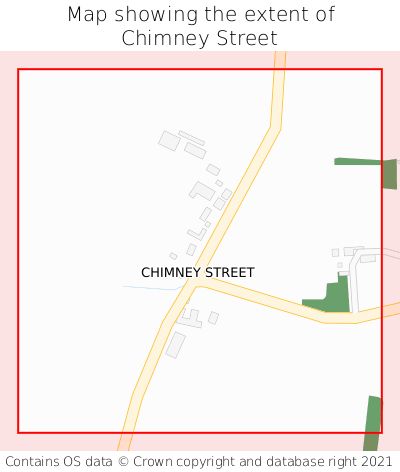Map showing extent of Chimney Street as bounding box