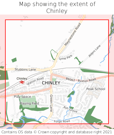 Map showing extent of Chinley as bounding box