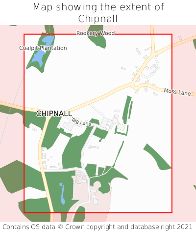 Map showing extent of Chipnall as bounding box