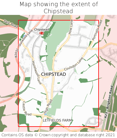 Map showing extent of Chipstead as bounding box