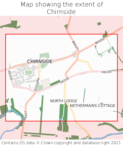 Map showing extent of Chirnside as bounding box