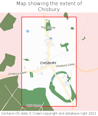 Map showing extent of Chisbury as bounding box