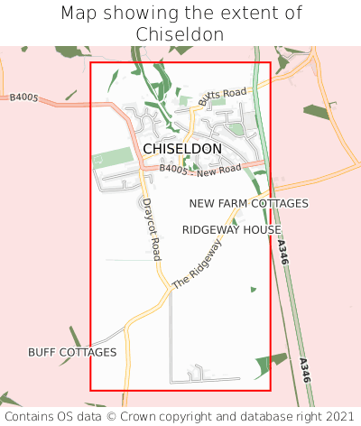 Map showing extent of Chiseldon as bounding box