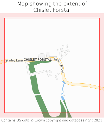 Map showing extent of Chislet Forstal as bounding box