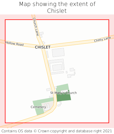 Map showing extent of Chislet as bounding box