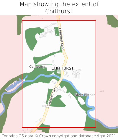 Map showing extent of Chithurst as bounding box