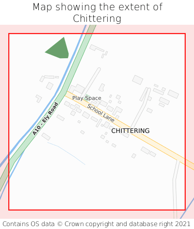 Map showing extent of Chittering as bounding box