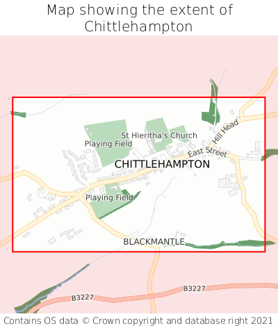 Map showing extent of Chittlehampton as bounding box