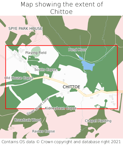 Map showing extent of Chittoe as bounding box