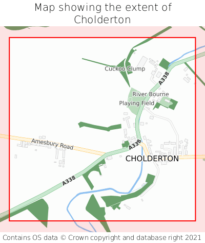 Map showing extent of Cholderton as bounding box
