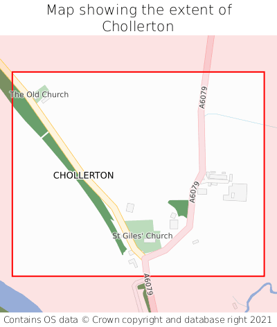 Map showing extent of Chollerton as bounding box