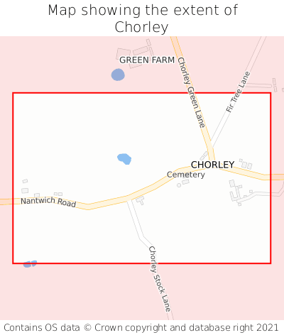 Map showing extent of Chorley as bounding box