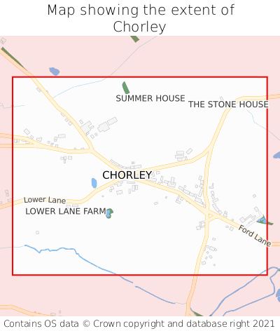 Map showing extent of Chorley as bounding box