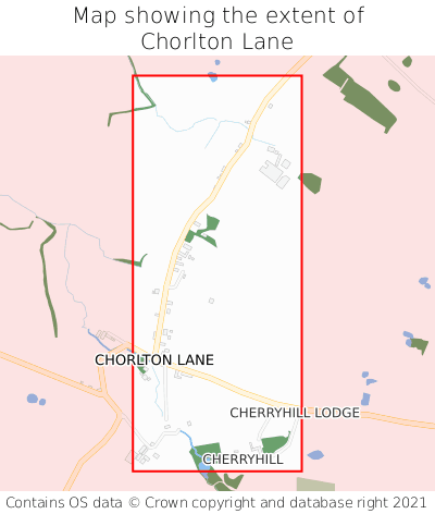 Map showing extent of Chorlton Lane as bounding box