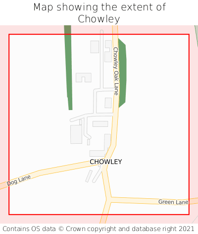 Map showing extent of Chowley as bounding box