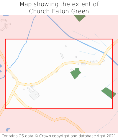Map showing extent of Church Eaton Green as bounding box