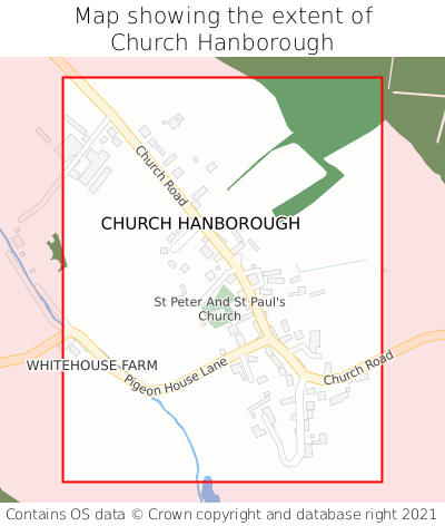 Map showing extent of Church Hanborough as bounding box