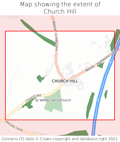 Map showing extent of Church Hill as bounding box
