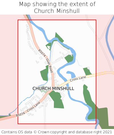 Map showing extent of Church Minshull as bounding box
