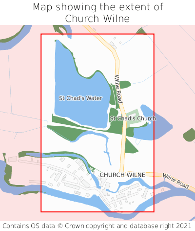 Map showing extent of Church Wilne as bounding box