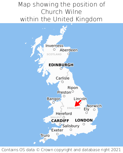 Map showing location of Church Wilne within the UK
