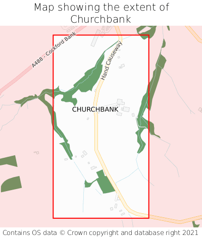 Map showing extent of Churchbank as bounding box