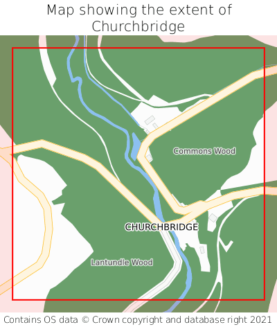 Map showing extent of Churchbridge as bounding box