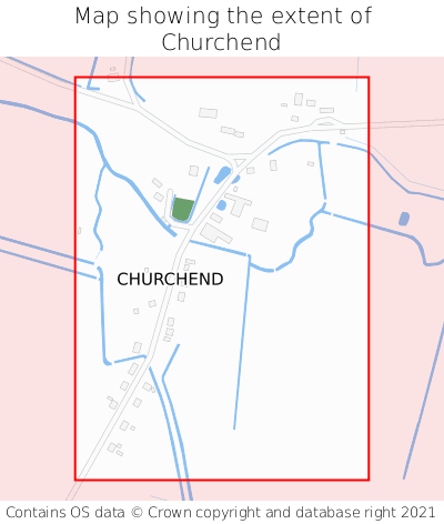 Map showing extent of Churchend as bounding box