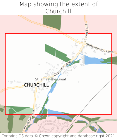 Map showing extent of Churchill as bounding box