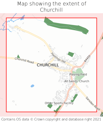 Map showing extent of Churchill as bounding box
